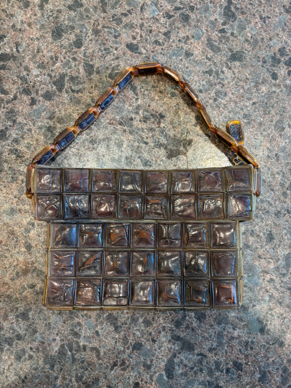 Vintage 1920’s Alligator Lucite Women’s Purse Handbag Antique